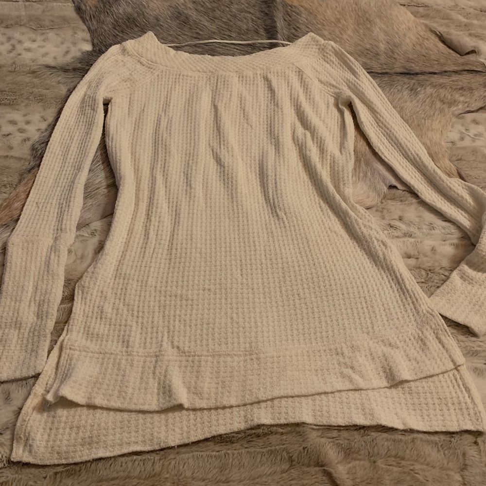 We the free boatneck waffle thermal